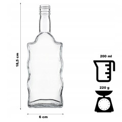 Sklenená fľaša s uzáverom FALA 200ml 185x60mm