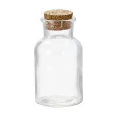 Sklenená fľaša s korkovým uzáverom 175ml 10,5x6 cm