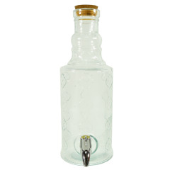 Sklenená fľaša s ventilom a korkom 2 l