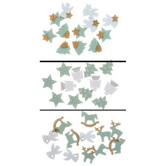 Drevené výrezy - vianočné dekorácie anjelikovia, stromčeky, hviezdičky, koníky 12 ks 5,5 cm