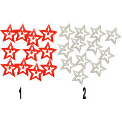 Drevené výrezy hviezdičky 12 ks 3-4 cm
