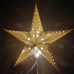 Vianočná papierová hviezda 5 LED 25 cm