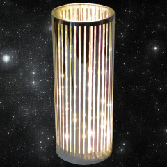 Svietnik sklenený LED 20x8 cm strieborný