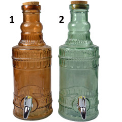 Fľaša sklenená s ventilom a korkovým vrchnákom 2 l