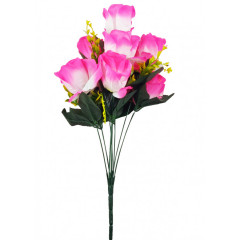 Umelý kvet ruže 9 hlavičiek 53 cm
