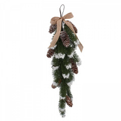 Vianočná čečinová dekorácia so šiškami 60 cm