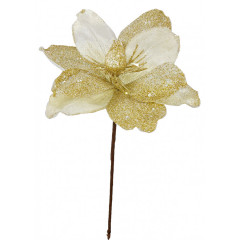 Vianočný kvet smotanovo-zlatý 35 cm
