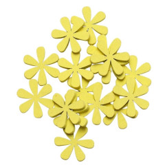 Drevené výrezy žltý kvet 12 ks 3 cm