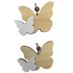Motýľ drevený na zavesenie 2 ks
