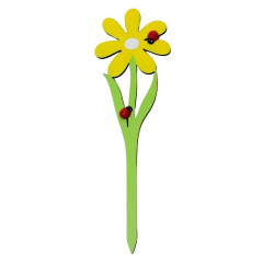 Drevený zápich kvet 6,8x22 cm