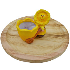 Kvetináč keramický slniečko žltý 12x8 cm