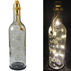 Fľaša sklenená LED so svetlom 30 cm