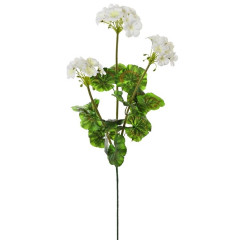 Umelý kvet Pelargónia 70 cm biela