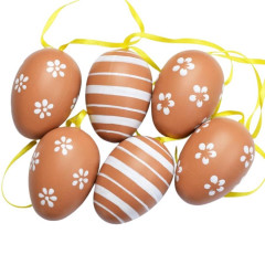 Veľkonočné vajíčka v sýto hnedej farbe 6 ks 4x6 cm