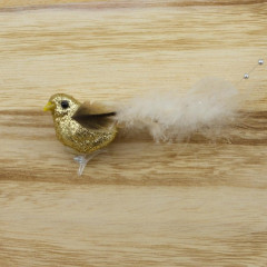 Vtáčik zlaté perie 2 ks 10 cm
