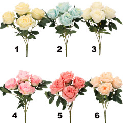 Kytica umelých ruží 5 kvetová 47 cm