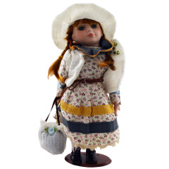 Porcelánová bábika Zimná biela 31 cm