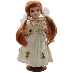 Porcelánová bábika Hnedý kvietok 31 cm
