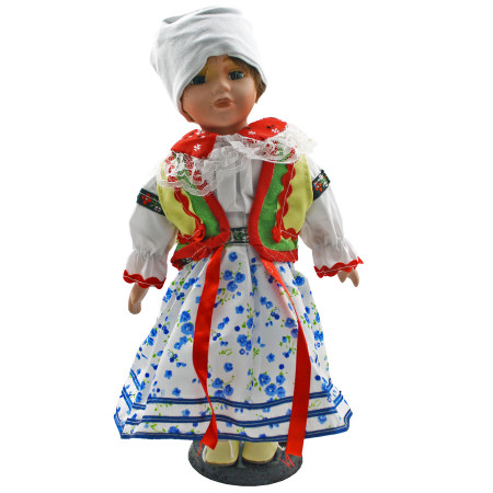 Porcelánová bábika "BIELA ČIAPKA" 31 cm