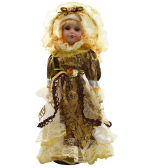 Porcelánová bábika - ,,hnedá róba,, 41 cm