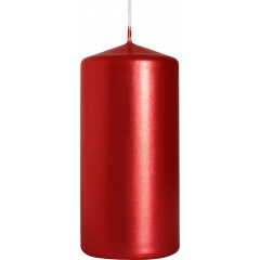 Sviečka valec červená /metalická/ 10 cm Q 4,8 cm