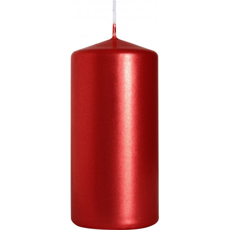 Sviečka valec červená /metalická/ 10 cm Ø4,8 cm