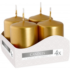 CANDLE CHIC Sviečka valec zlatá /metalická/ 6 cm Q 3,8 cm