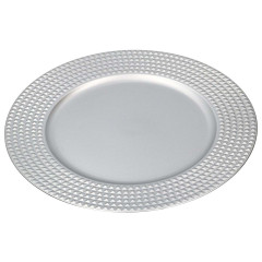 Dekoračný tanier Q 33 cm strieborná