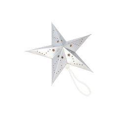 Vianočná papierová hviezda 10 LED strieborná 50 cm