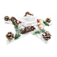CHRISTMAS DECOR Vianočný svietnik drevený- hviezda 40 cm