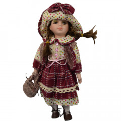 Porcelánová bábika - tradičné šaty 31 cm