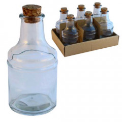 Fľaštička sklenená s korkovým uzáverom 200ml
