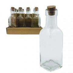 Fľaša sklenená s korkovým uzáverom 175 ml
