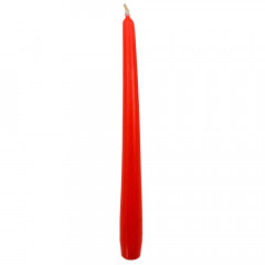 Kónická sviečka hladká ČERVENÁ 25 cm