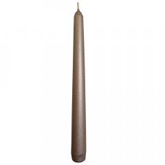 Kónická sviečka béžová metalická 25 cm