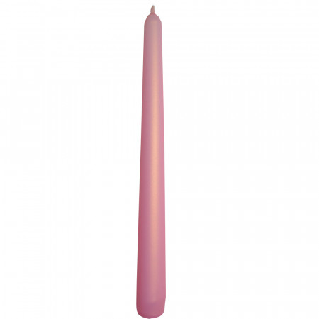 Kónická sviečka ružová metalická 25 cm