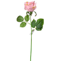 Pôvabná umelá ruža - bledo ružová s celkovou dĺžkou 45 cm